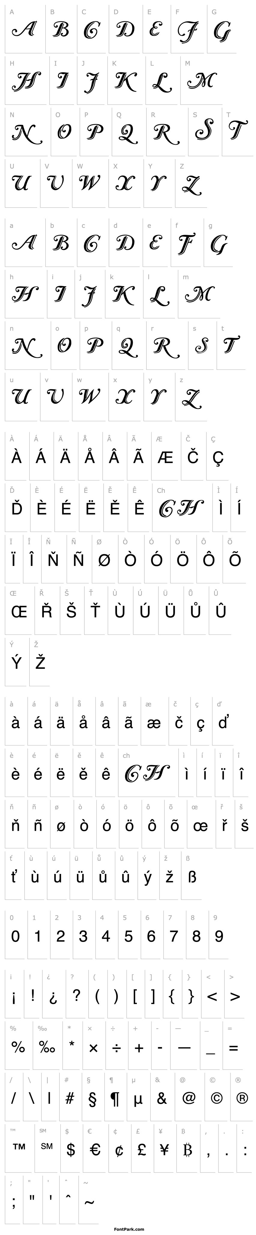 Overview Caslon Calligraphic Initials