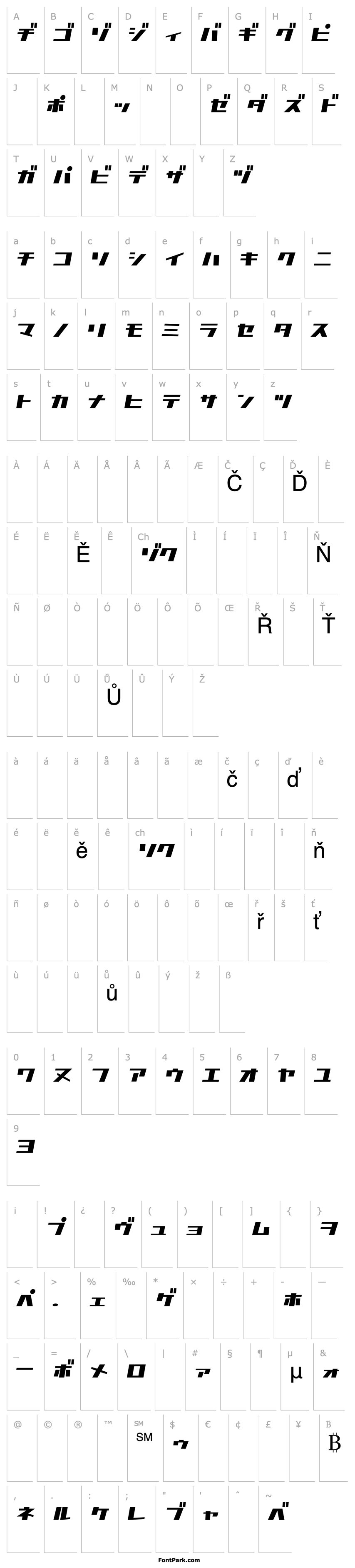 Overview D3 Factorism Katakana Italic