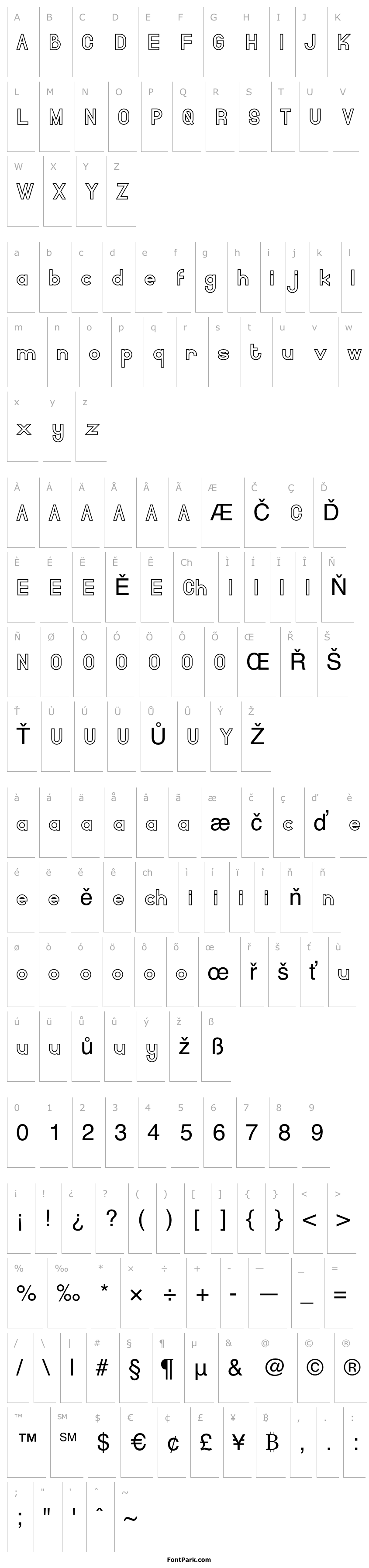 Přehled Fairry E Demo Serif Outline