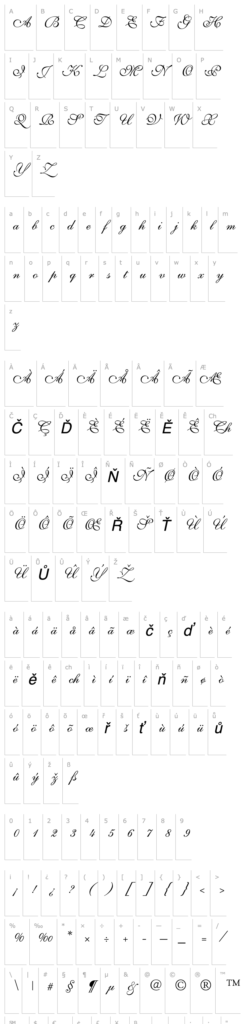 Přehled GE Twill Script Normal