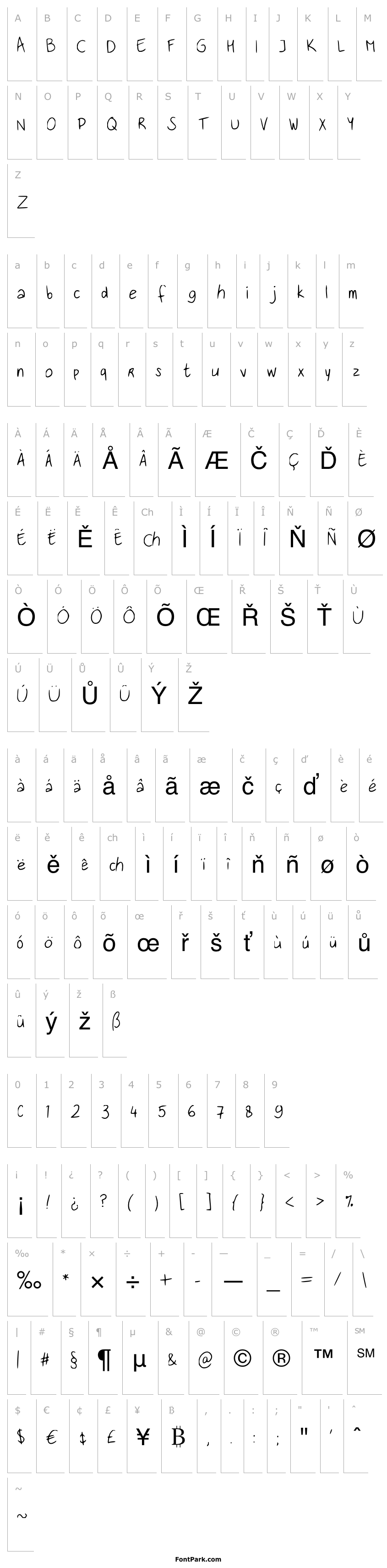 Overview Handwritingfont