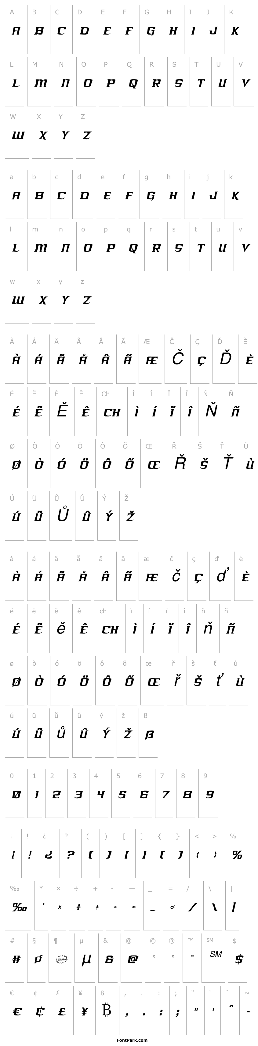 Overview Kreature Kombat Xtra-Condensed Italic