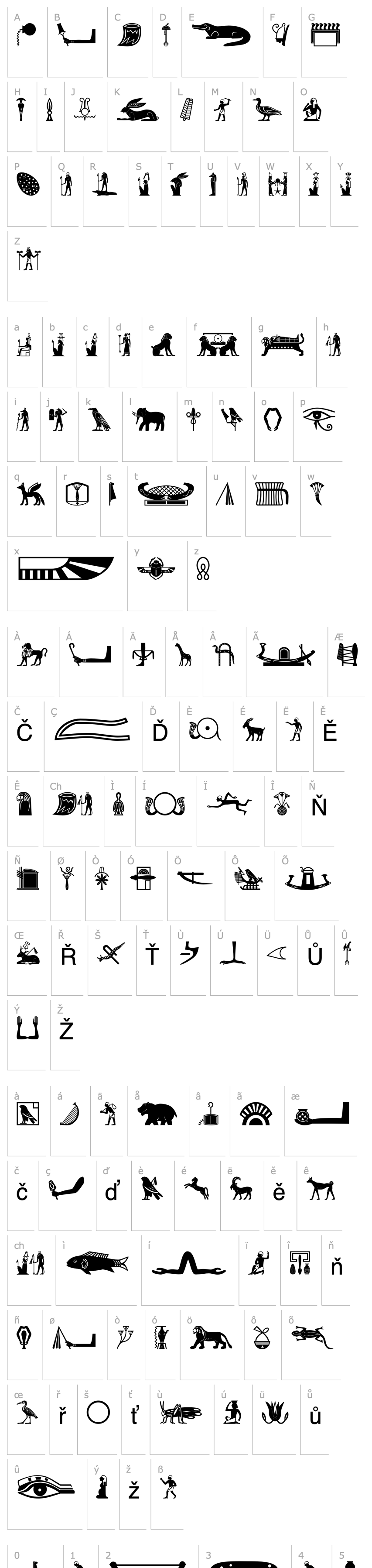 Overview OldEgyptGlyphs
