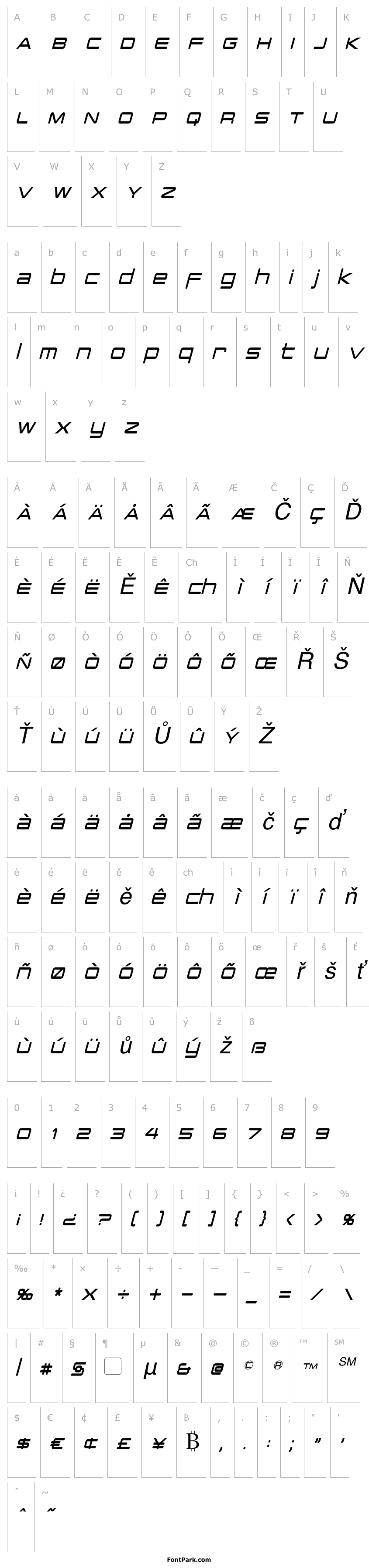 Přehled PCap Terminal Condensed Italic